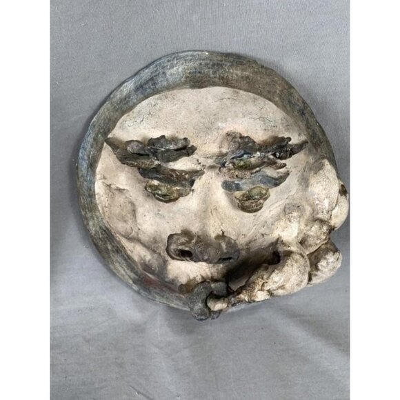 VTG One Of A Kind Handmade Clay Face Wall Art Sculpture Smoking Character, Cool - Picture 4 of 10